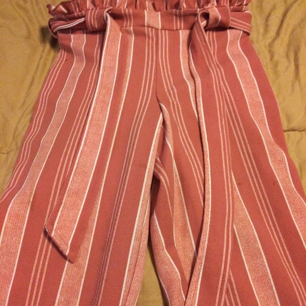 Pink stripe dress up pants